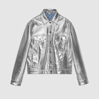 Wendbare Jacke aus GG Metallic-Denim