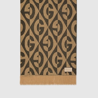 GG Diamond print linen blanket