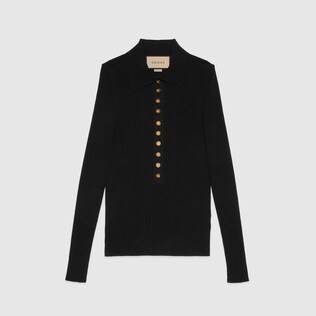 Extra fine viscose polo knit