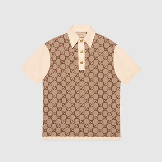 Jumbo GG cotton silk jacquard polo