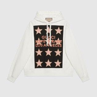 'Gucci Love Parade' print hooded sweatshirt