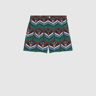 adidas x Gucci联名系列Trefoil印花短裤