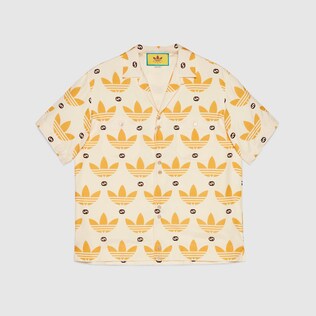 adidas x Gucci Bowling-Shirt mit Trefoil-Print