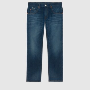 Tapered denim trousers