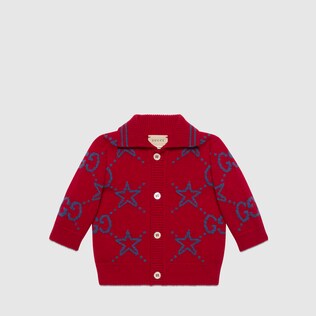 Baby GG stars wool cardigan