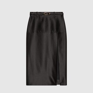 Silk duchesse embroidered skirt