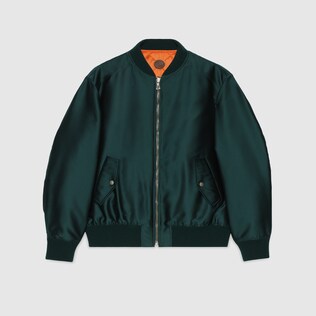 Reversible quilted satin jacket