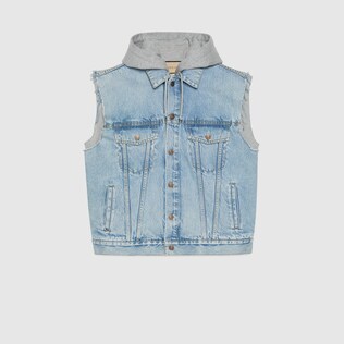 Hooded vest with 'Hollywood Babylon'
