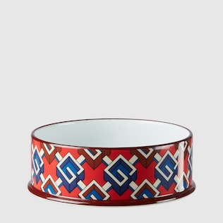 Large Geometric G print pet bowl