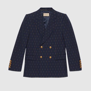 Veste élégante en laine à rayures avec Mors