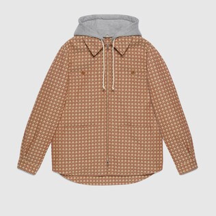 Hooded Square G cotton jacket