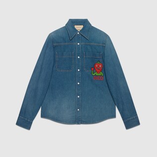Chemise en denim avec empiècement