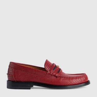 Gucci Lovelight lizard loafer with Interlocking G