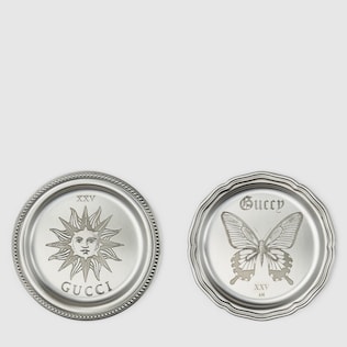 Silver-toned metal coaster, set of 2