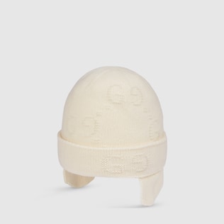 Baby wool hat with GG embroidery