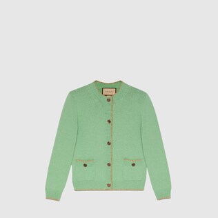 Cotton lamé cardigan