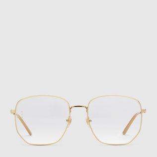 Rectangular-frame metal glasses