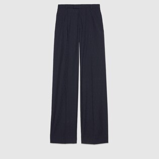 Wide Horsebit striped wool trouser