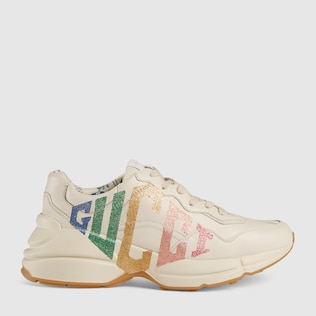 Women's Rhyton glitter Gucci sneaker