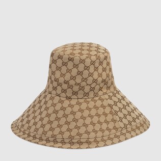 Cappello a falda larga in tessuto GG