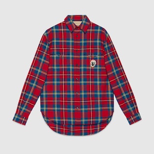 Tartan shirt with Gucci skunk