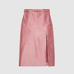 Silk duchesse embroidered skirt