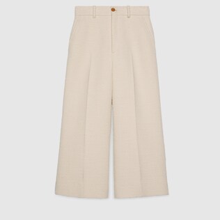 Pantaloni in misto bouclé leggero