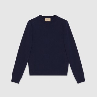Wool jumper with Gucci patch