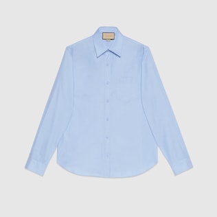 Oxford cotton shirt with Double G embroidery