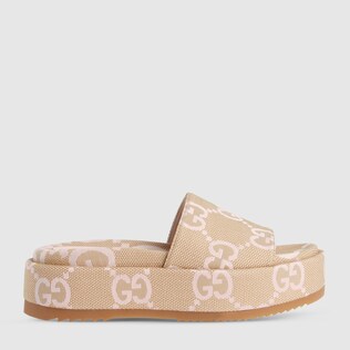 Women's jumbo GG platform slide sandal