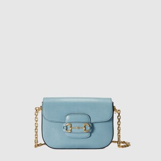 حقيبة Gucci Horsebit 1955 الصغيرة جداً من جلد السحلية