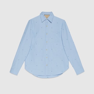 Chemise en coton Oxford à motif GG