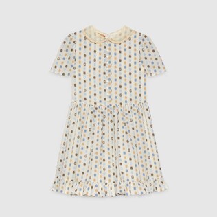 Kinderkleid aus Baumwolle mit G und Gänseblümchen-Motiv