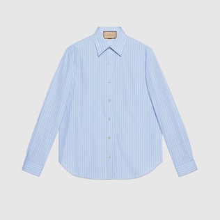 Striped cotton shirt with pocket