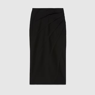 Wool skirt with draping