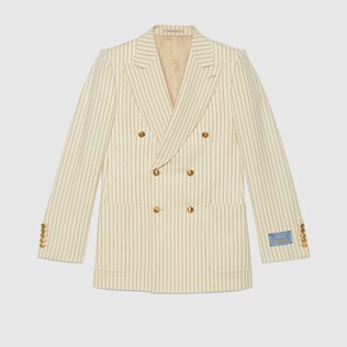 Veste en laine à rayures fines Gucci HA HA HA