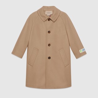 Children's wool coat with patch