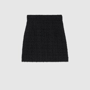 Minifalda de tweed de lana