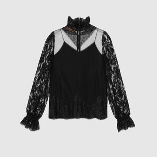Chemise en tulle et dentelle