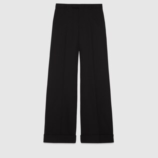 Pantalon ample en gabardine texturée