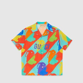 Chemise pour enfant en viscose à imprimé lapin