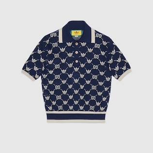 Polo à motif GG Trefoil adidas x Gucci