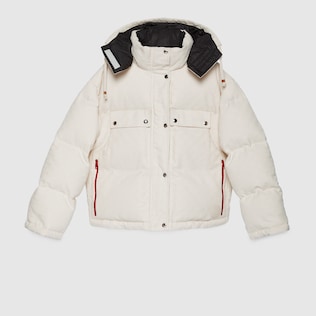 GG cotton canvas puffer jacket