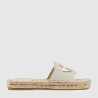 Women's Interlocking G cut out slide sandals