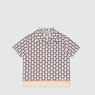 Children's G whale print cotton shirt