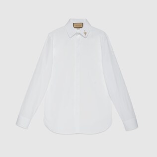 Cotton poplin tailored shirt