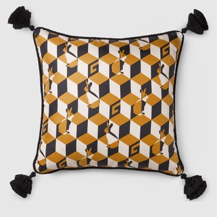 Square G with bunny silk cushion