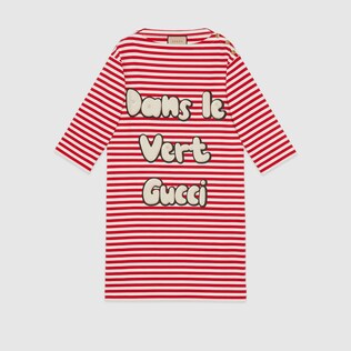 Kleid aus gestreiftem Baumwolljersey