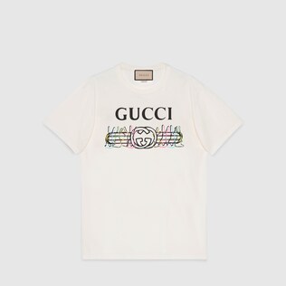 Logo bunny print cotton jersey T-shirt
