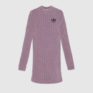 adidas x Gucci Strickkleid mit Zopfmuster